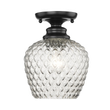 Golden 1088-SF BLK-CLR - Golden Lighting Adeline 1-light Semi-Flush Mount in Matte Black